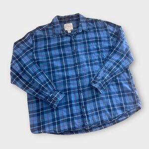 Vintage Flannel St John’s Bay Blue Button-down XXL 90’s Grunge